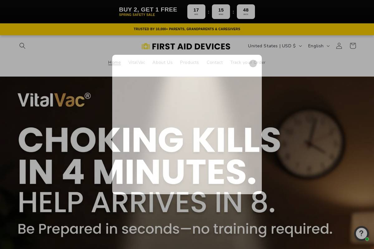 First Aid Devices homepage screenshot