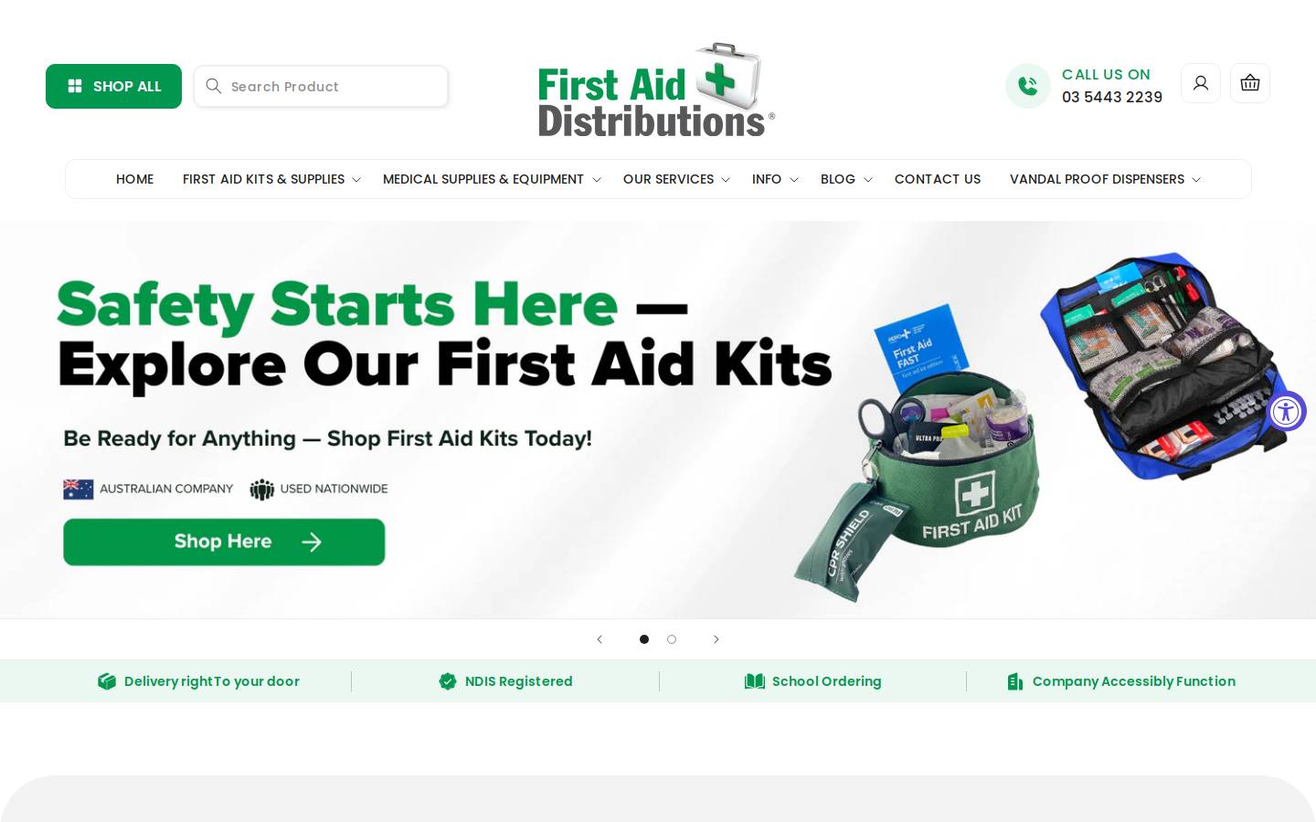 firstaiddistribution.com homepage screenshot