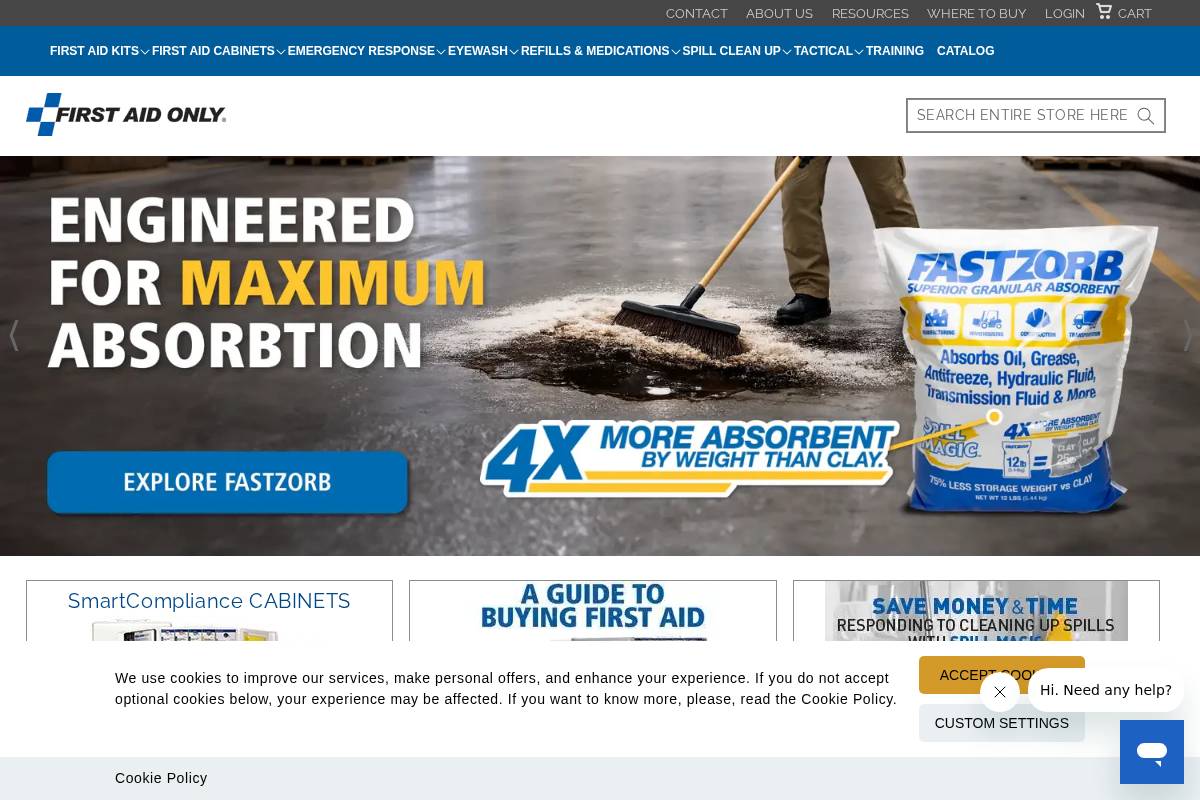 First Aid Only homepage screenshot