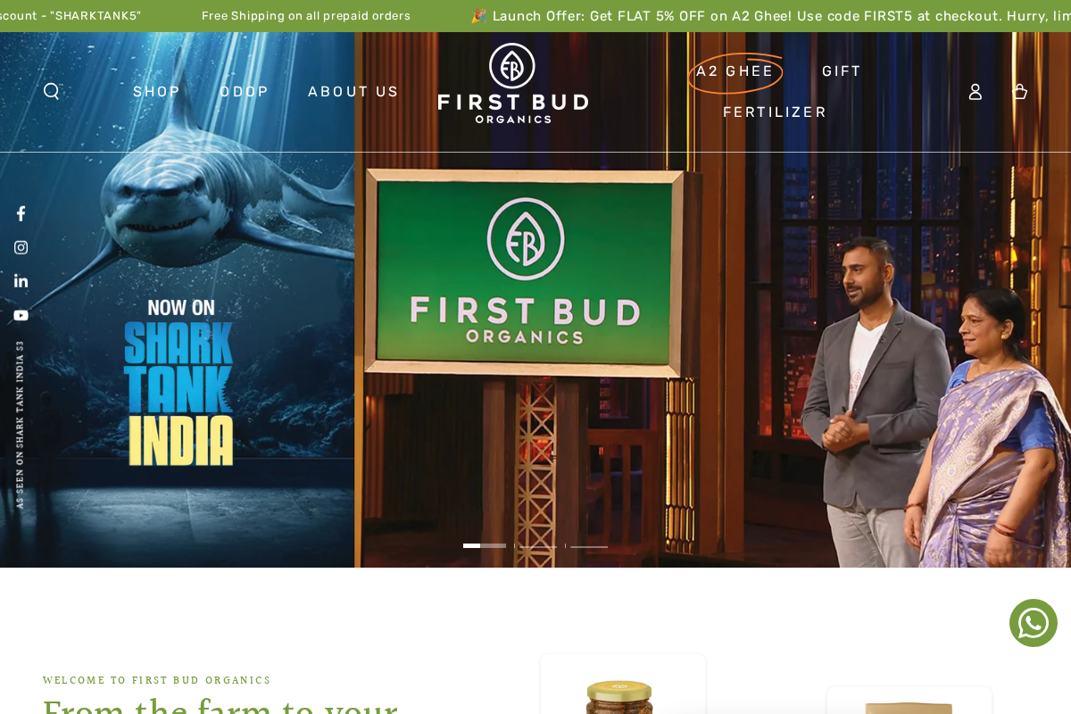 First Bud Organics homepage screenshot