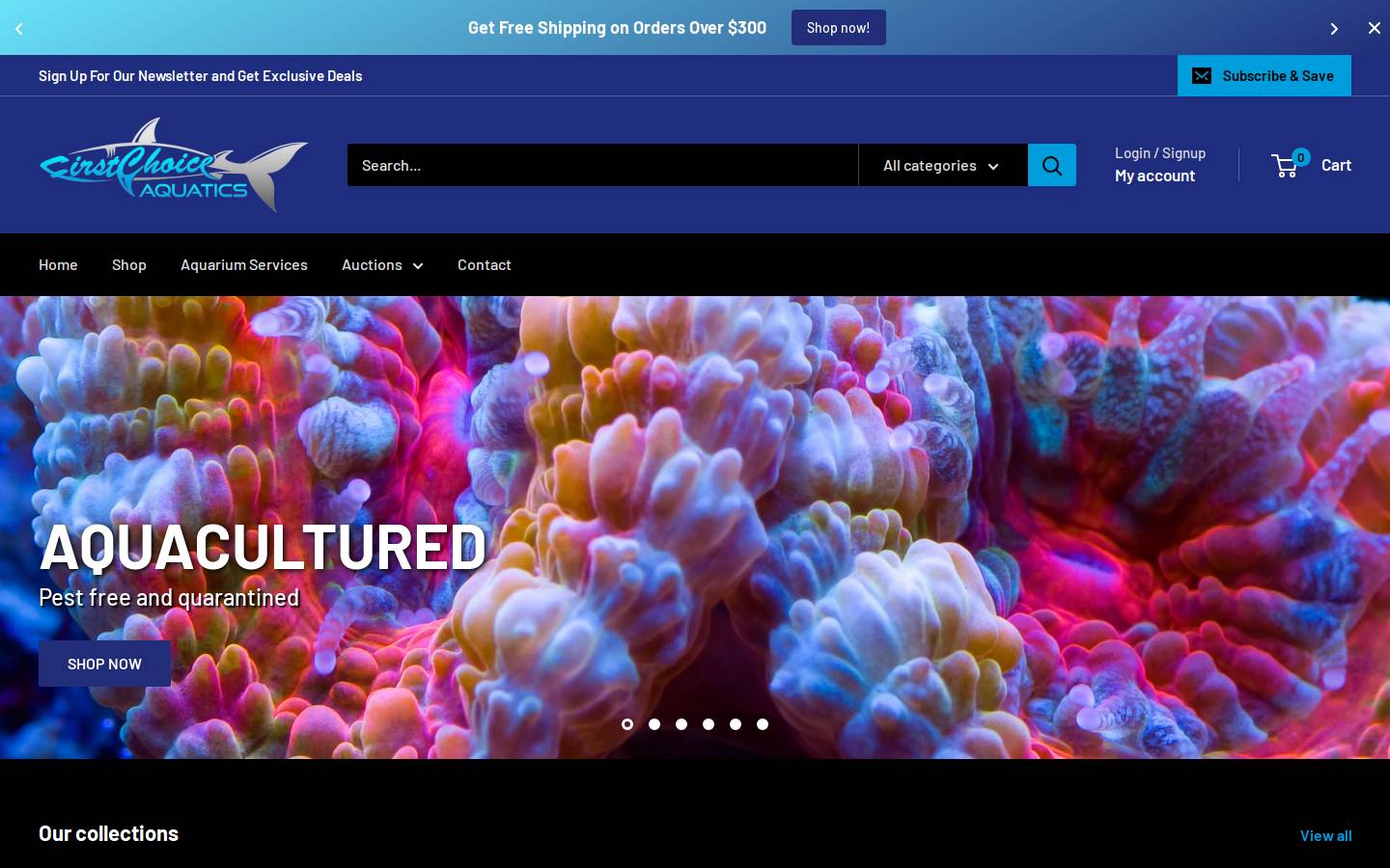 firstchoiceaquatics.com homepage screenshot