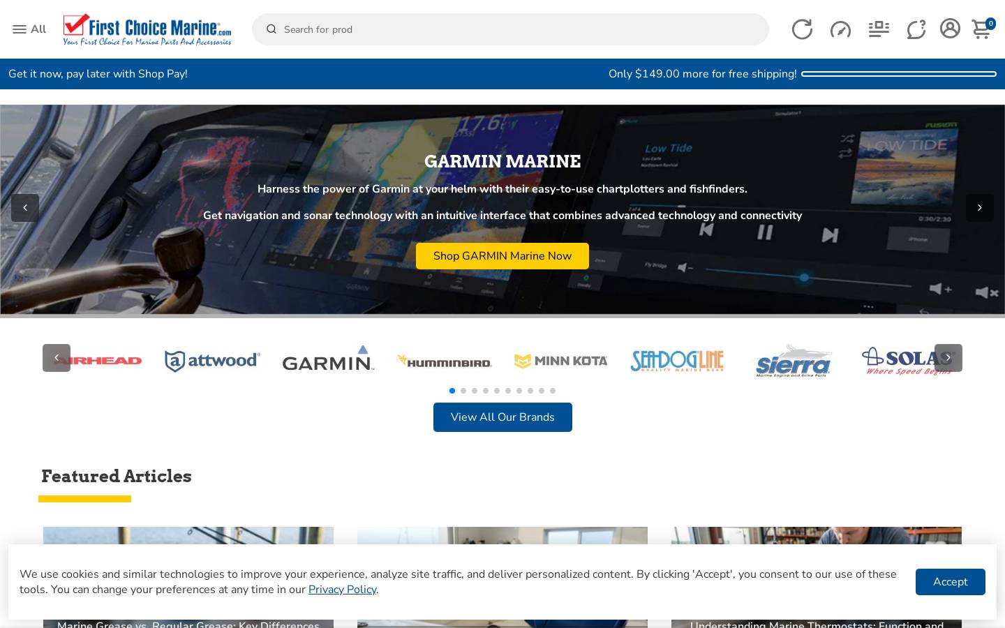 First Choice Marine homepage screenshot