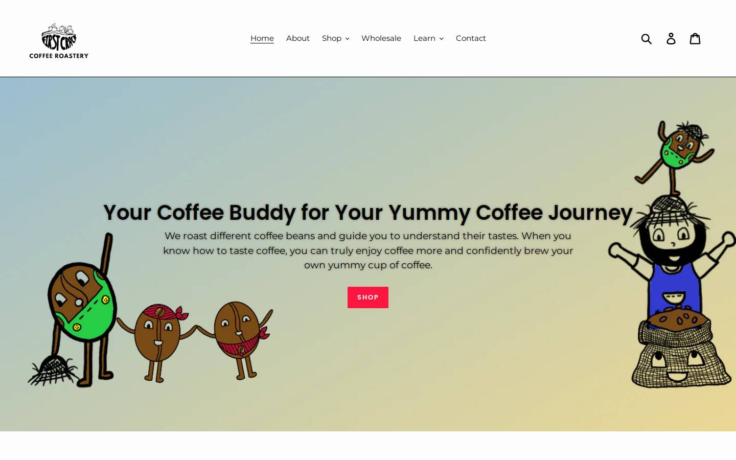 firstcrackcoffeeroastery.com homepage screenshot