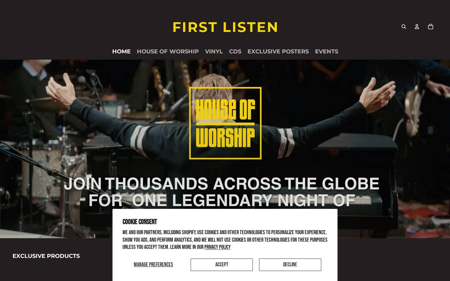 firstlisten.co homepage screenshot