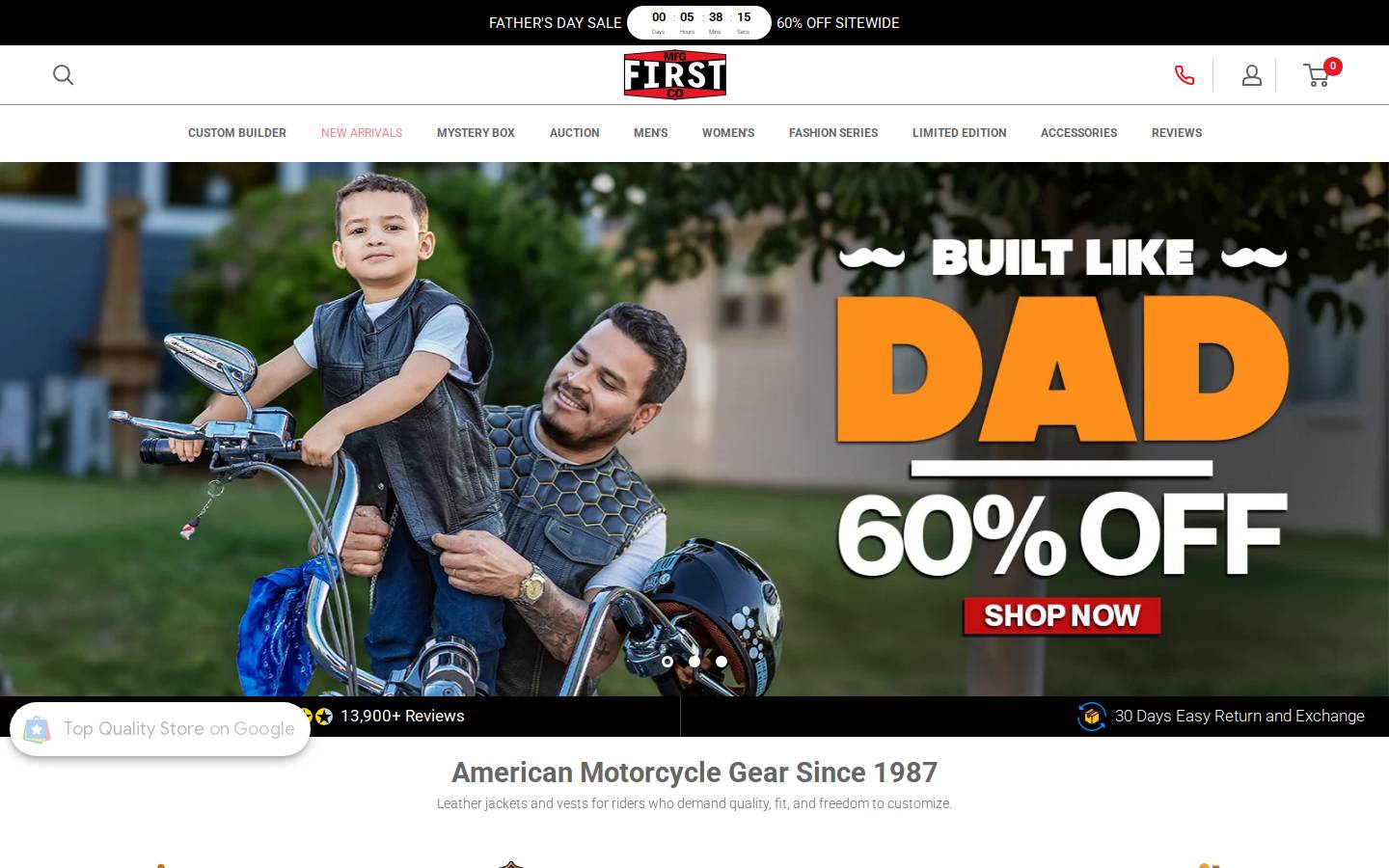 firstmanufacturing.com homepage screenshot