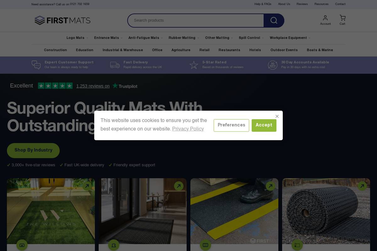 First Mats homepage screenshot