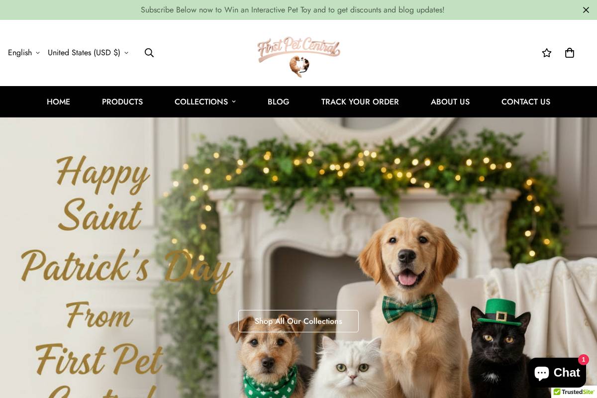 Firstpetcentral homepage screenshot