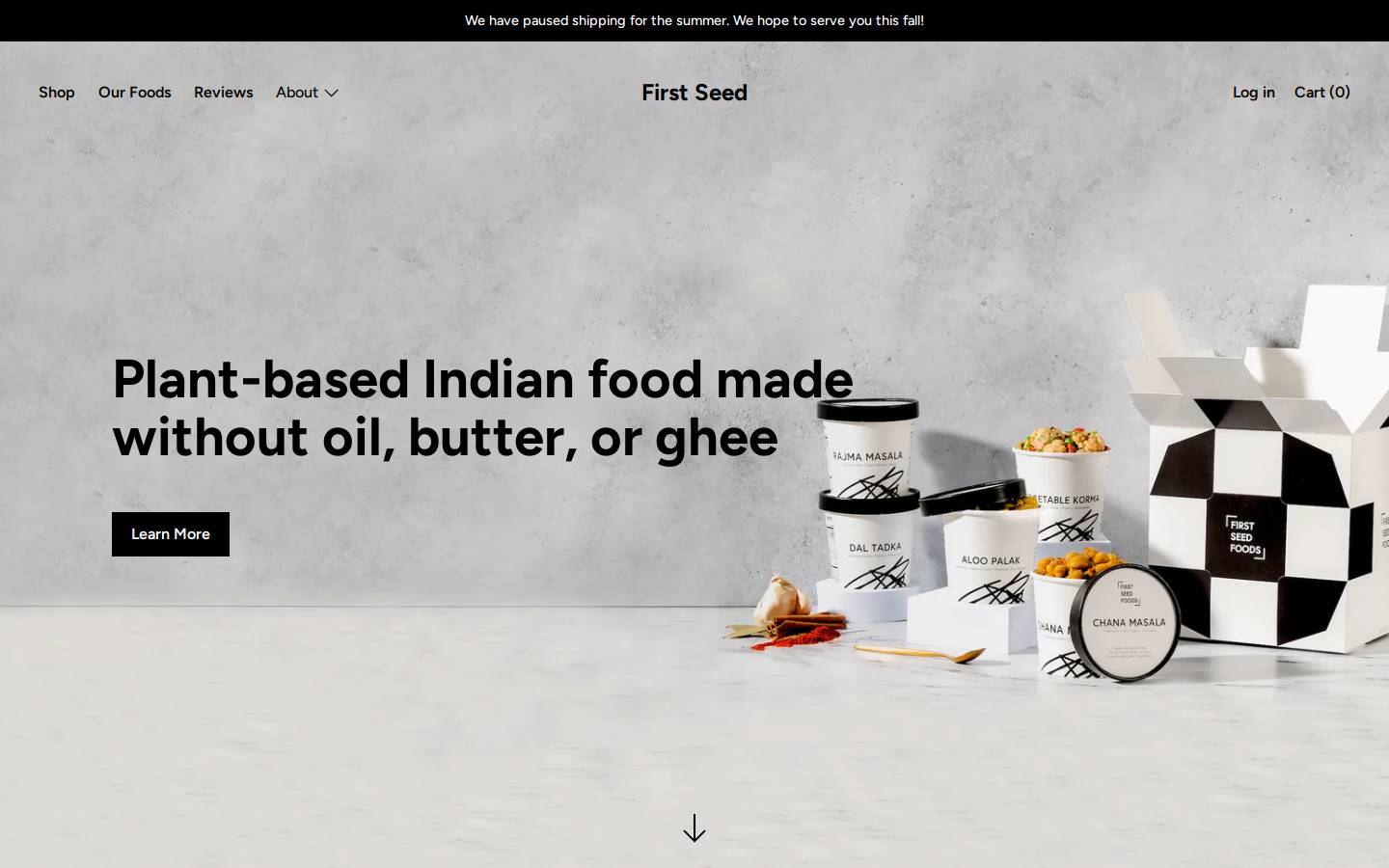 firstseedfoods.com homepage screenshot
