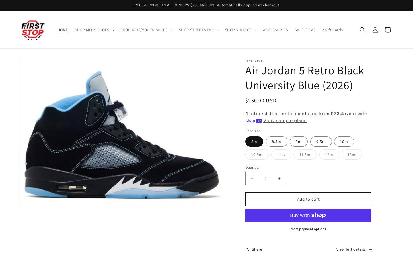 firststopkicks.com homepage screenshot