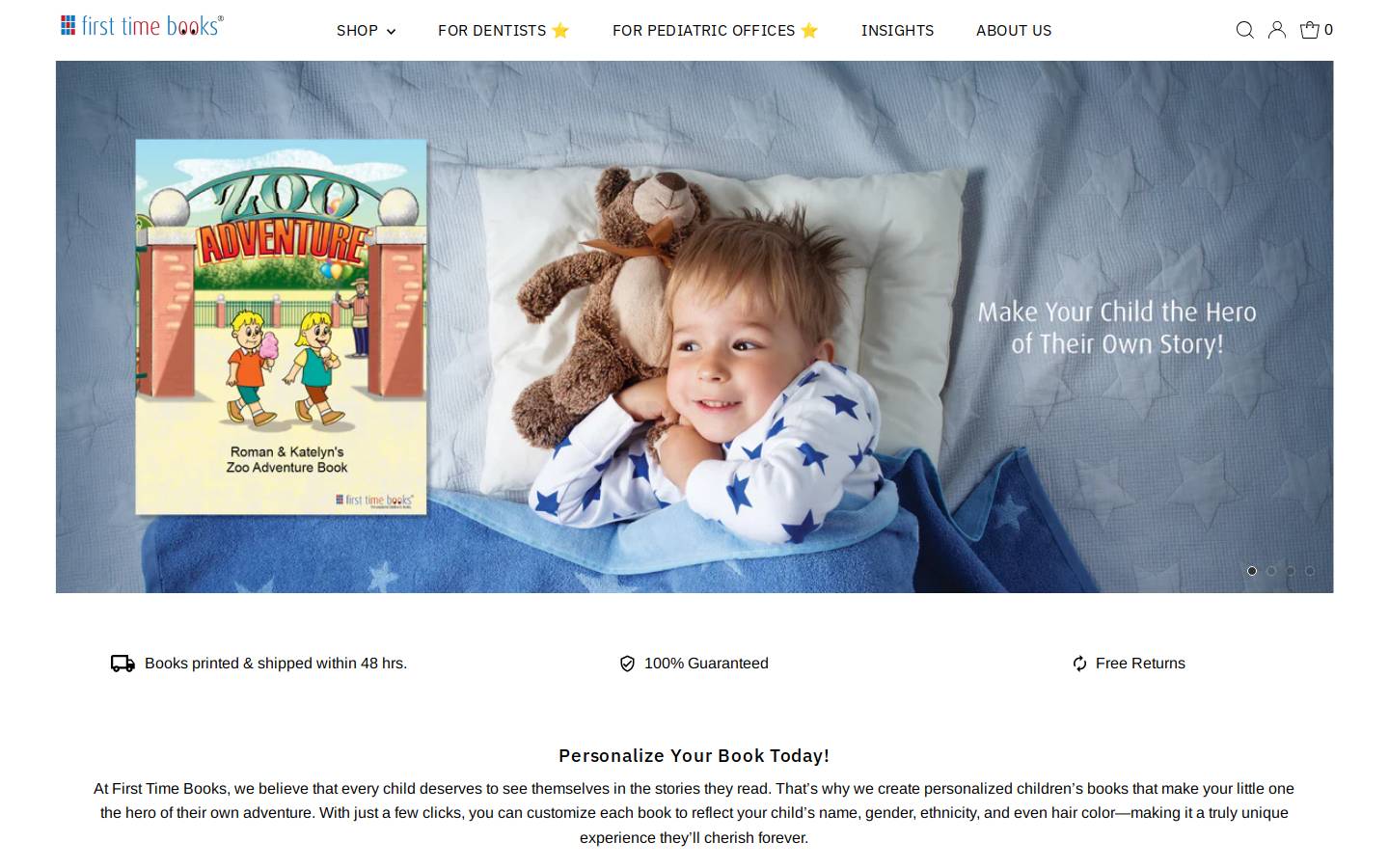 Firsttimebooks homepage screenshot