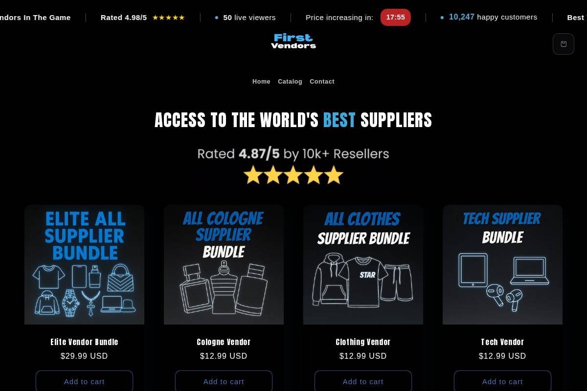 firstvendors.org homepage screenshot