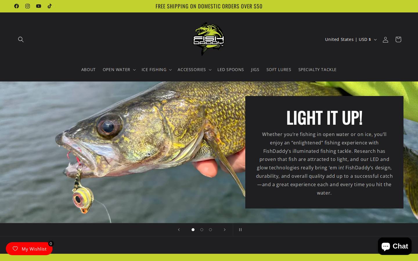 fishdaddyoutdoors.com homepage screenshot