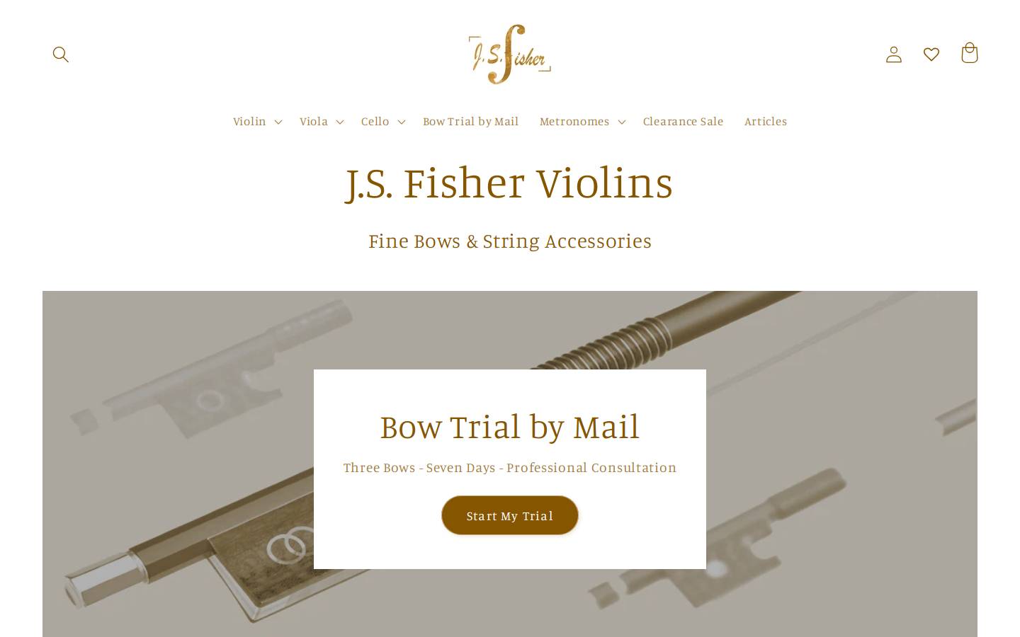fisherviolins.com homepage screenshot