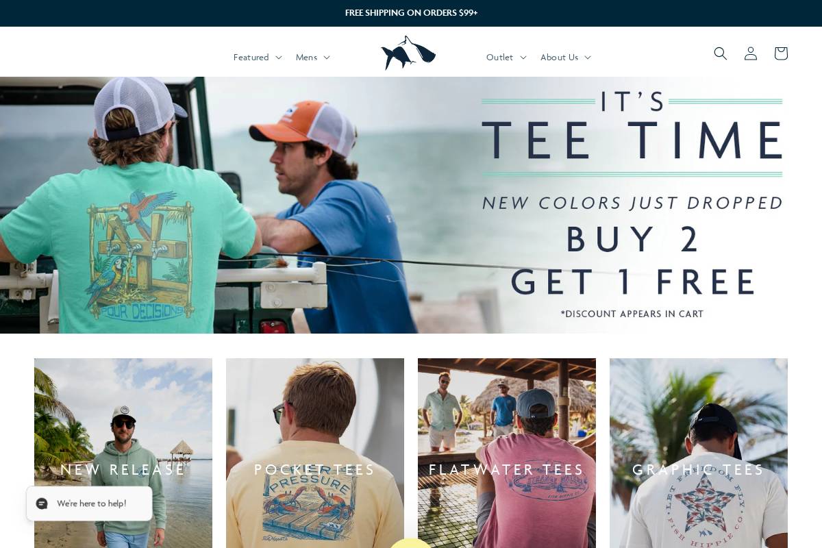 Fish Hippie homepage screenshot