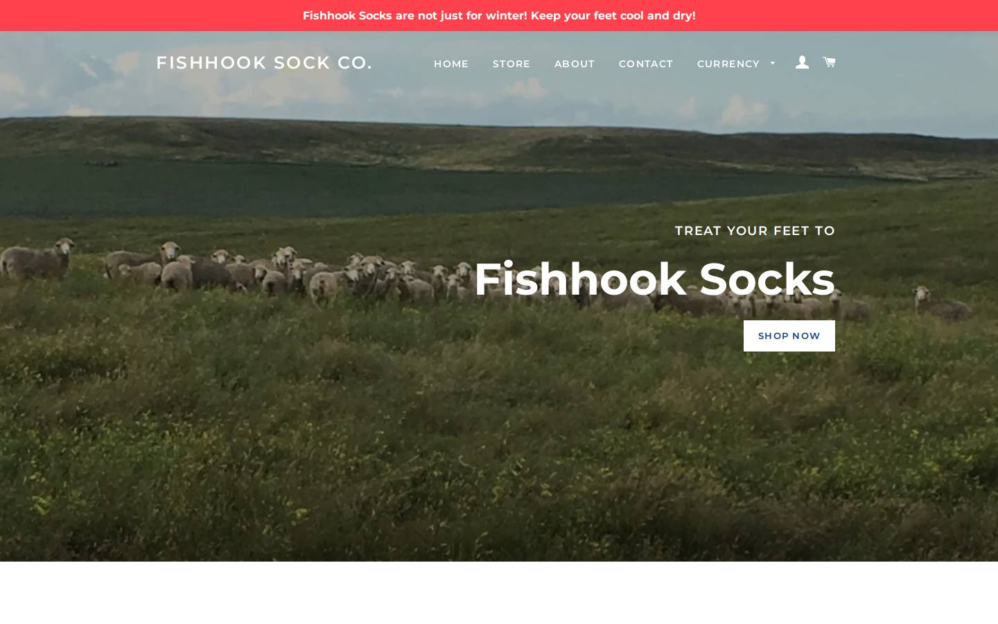 fishhooksocks.com homepage screenshot