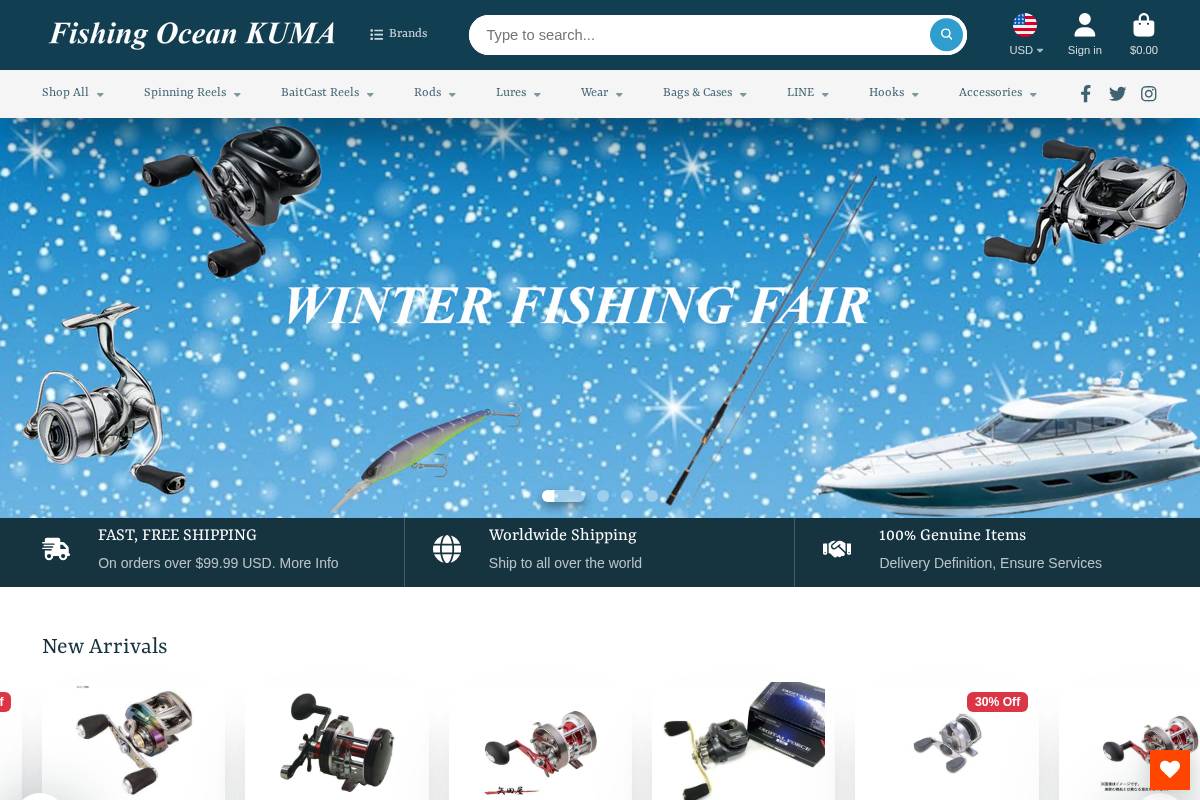 fishing-ocean-kuma.com homepage screenshot