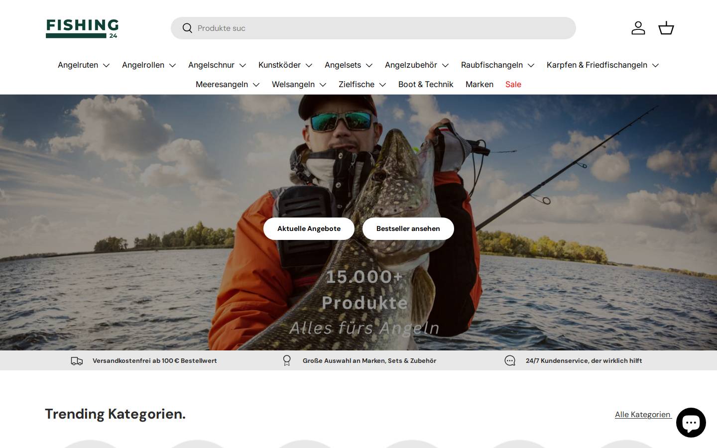 Fishing24 homepage screenshot