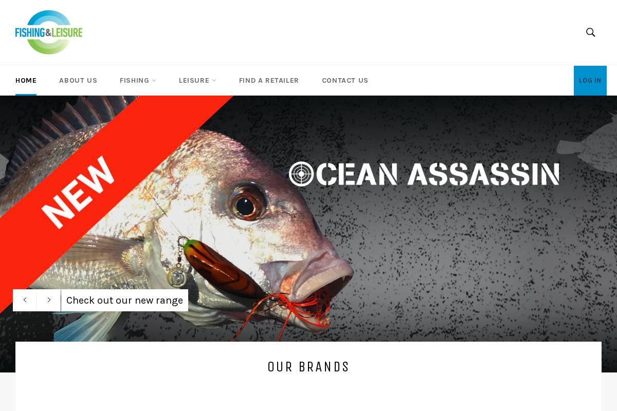 fishingandleisure.co.nz homepage screenshot