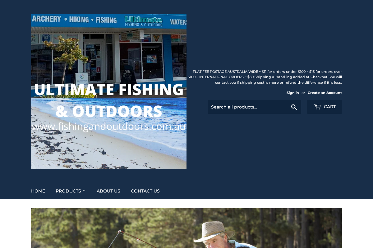 fishingandoutdoors.com.au homepage screenshot