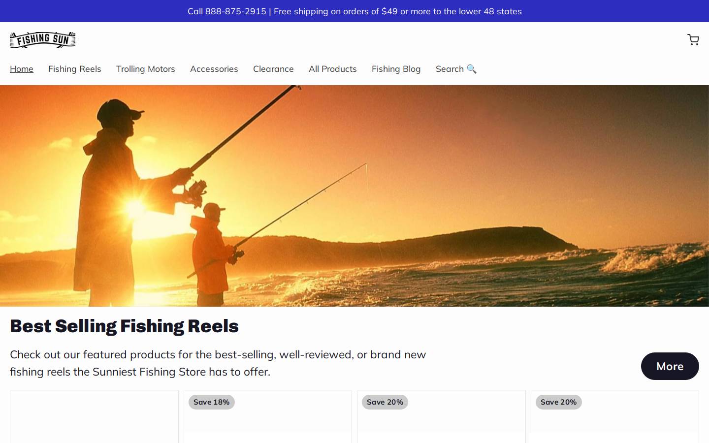 fishingsun.com homepage screenshot