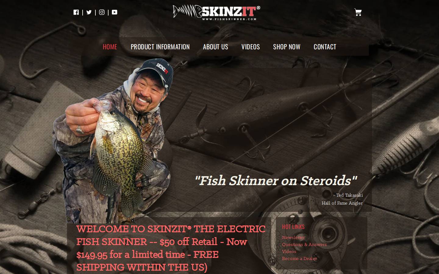 fishskinner.com homepage screenshot