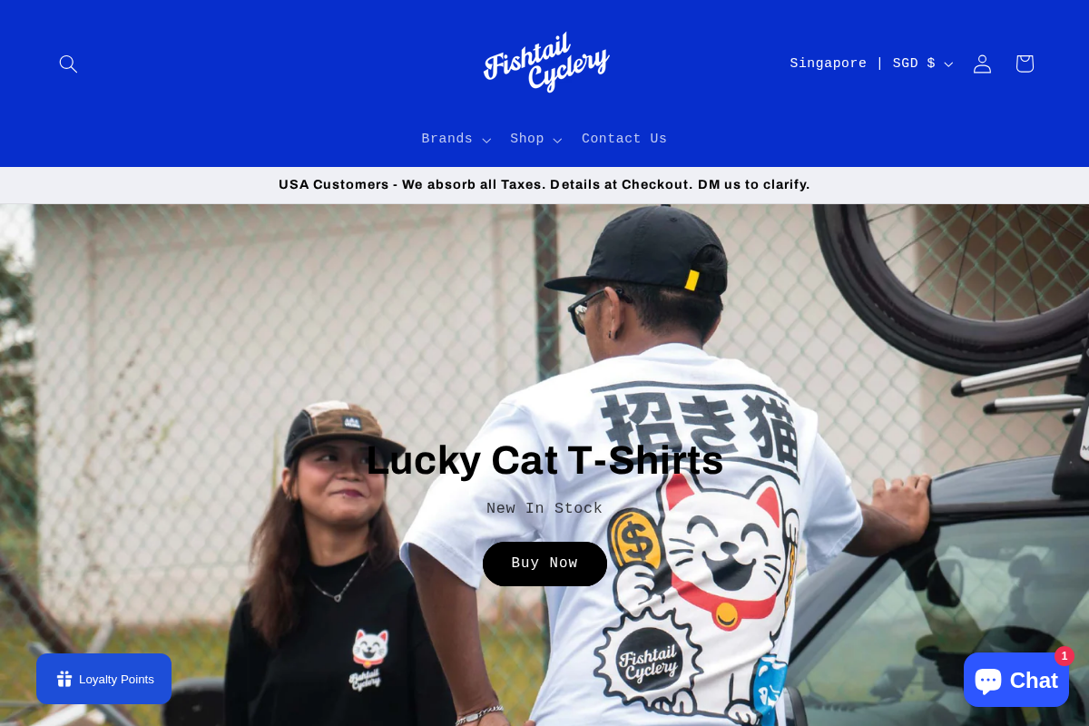 FISHTAIL CYCLERY homepage screenshot