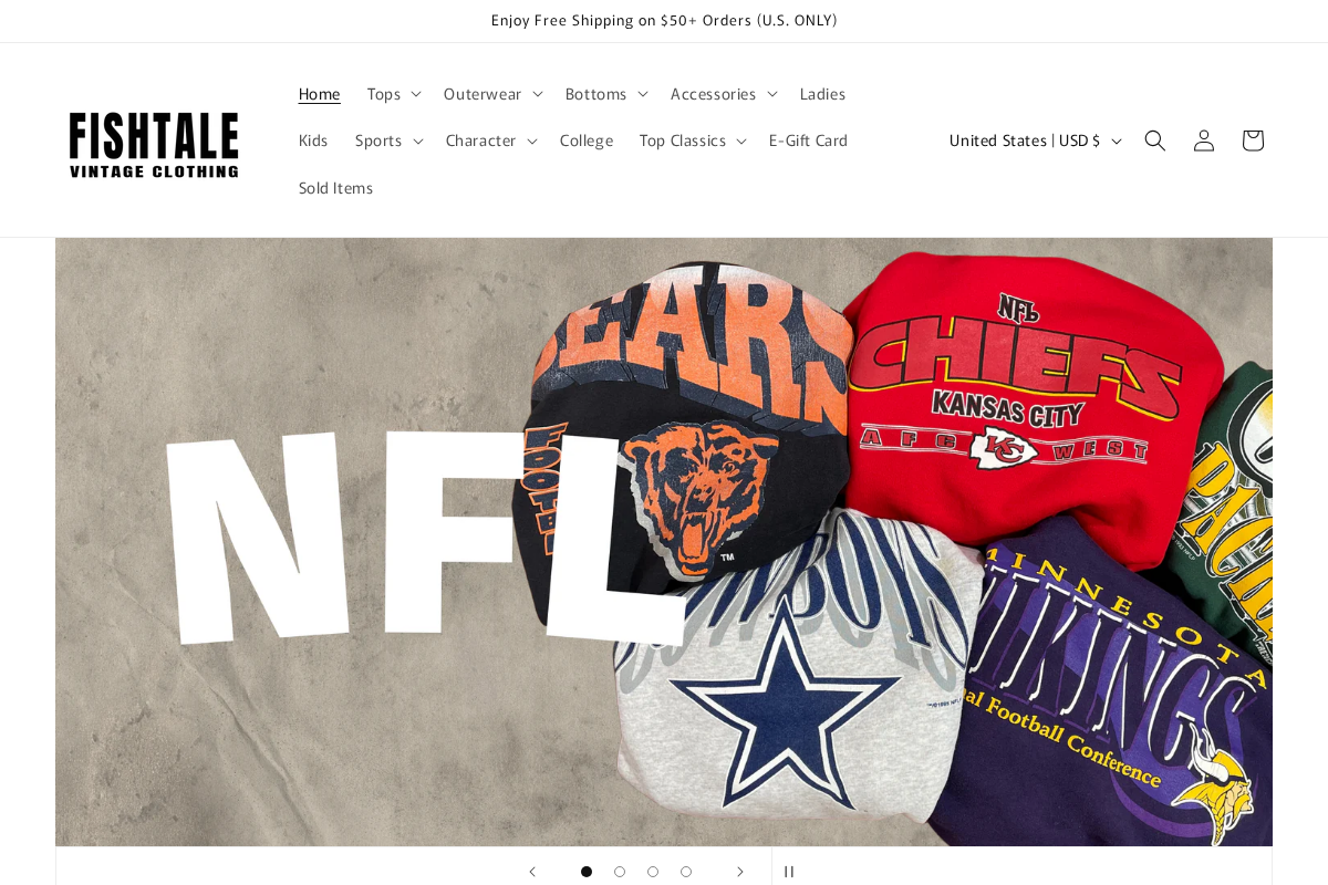 FISHTALE VINTAGE homepage screenshot