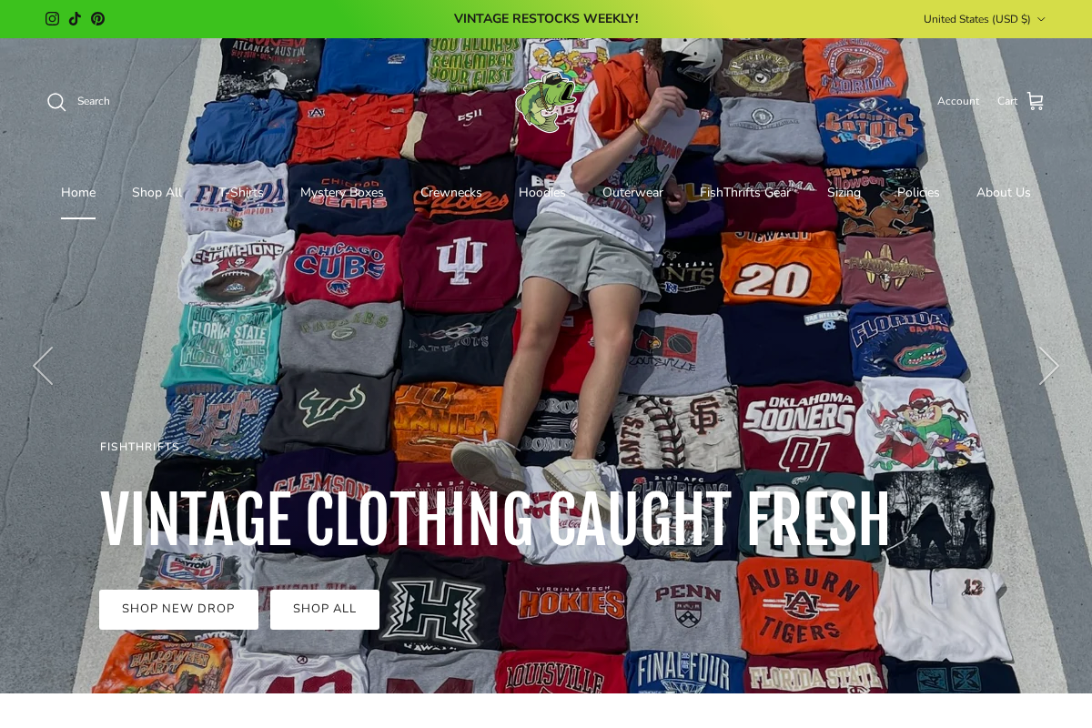 fishthrifts.com homepage screenshot