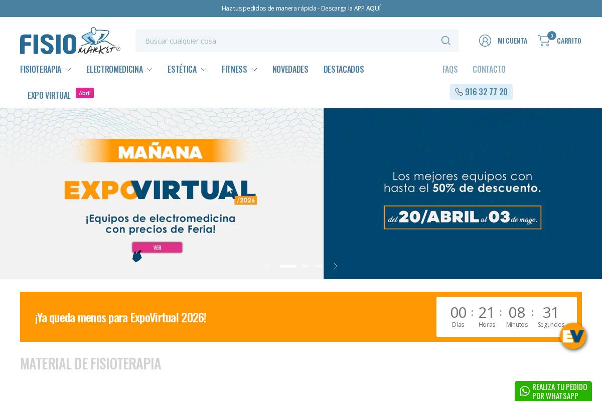 Fisiomarket homepage screenshot