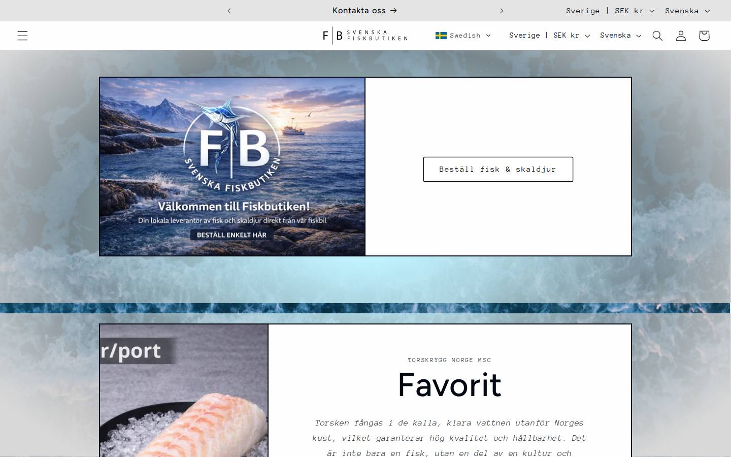 fiskbutiken.com homepage screenshot