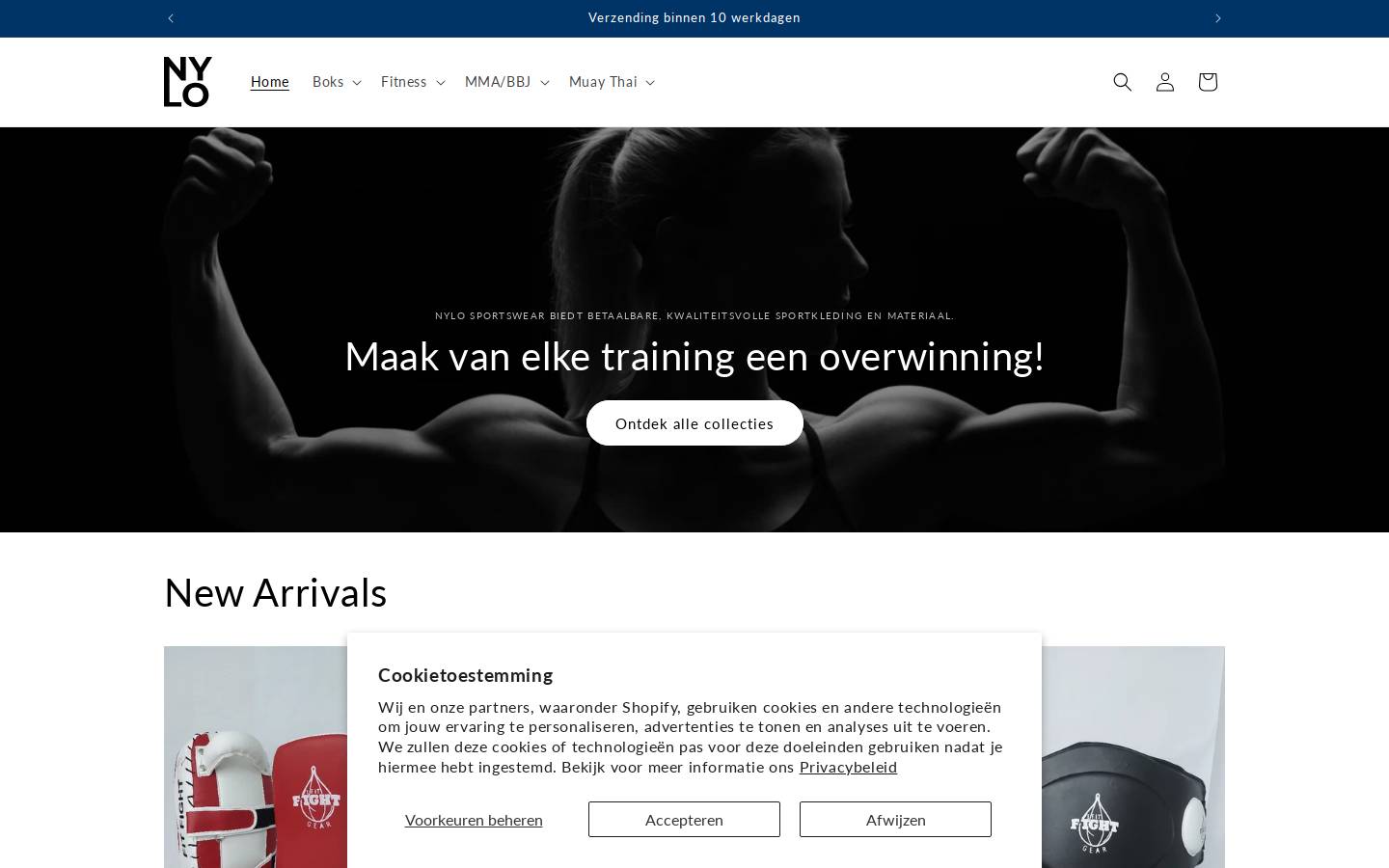 fit-nylosportswear.be homepage screenshot