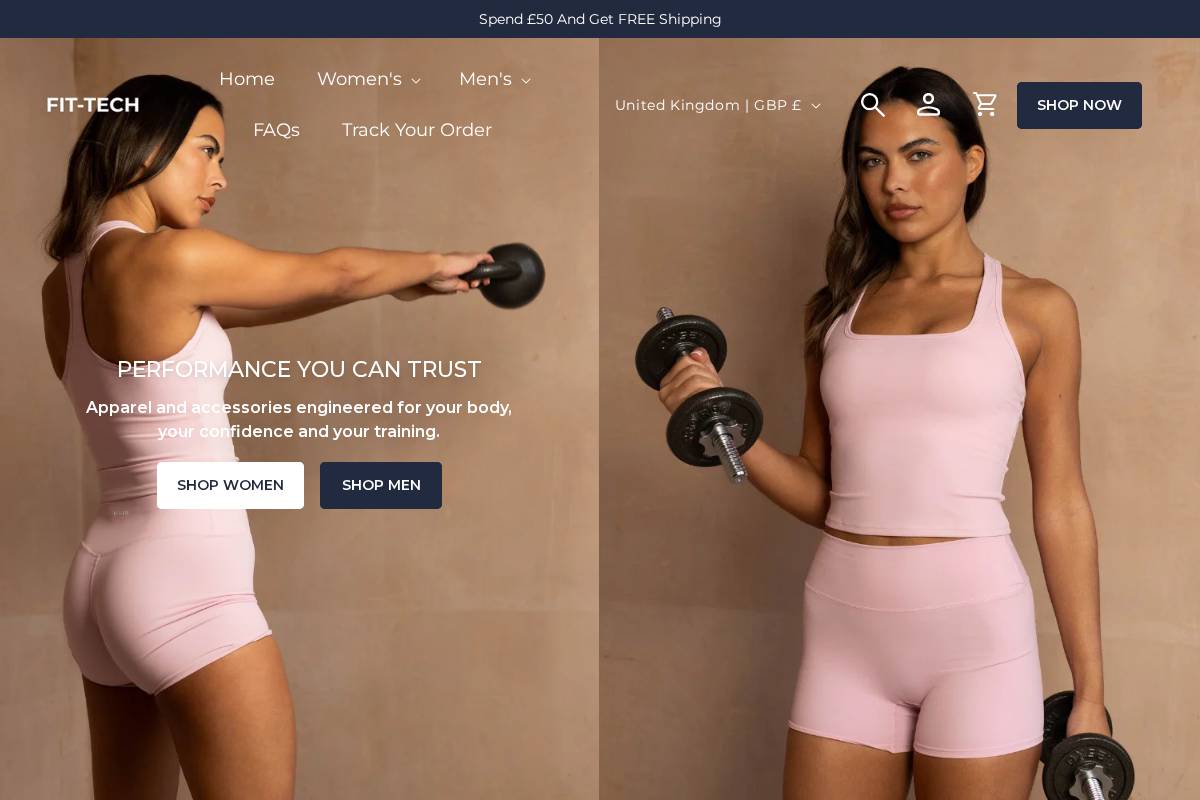 Fit Tech homepage screenshot