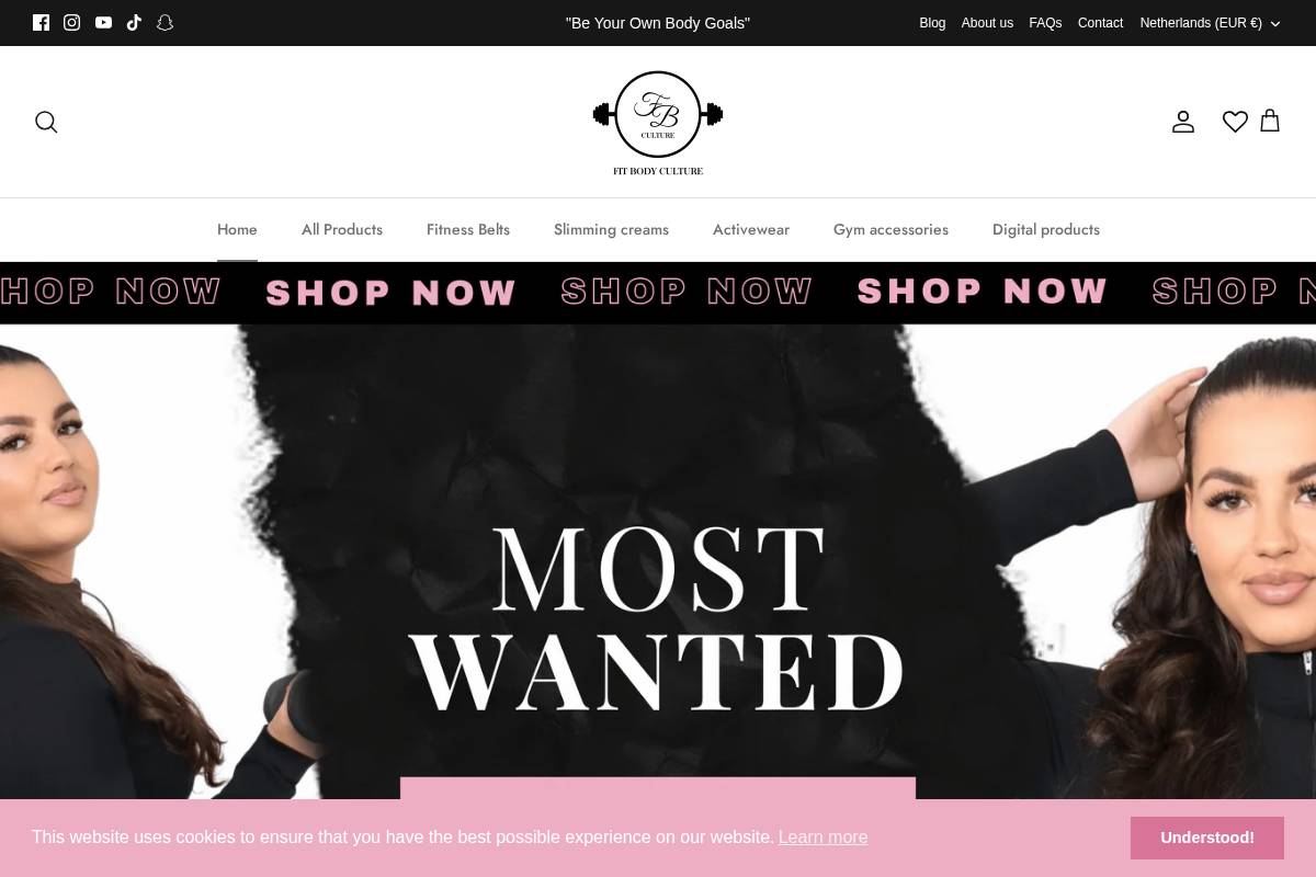 fitbodyculture.nl homepage screenshot