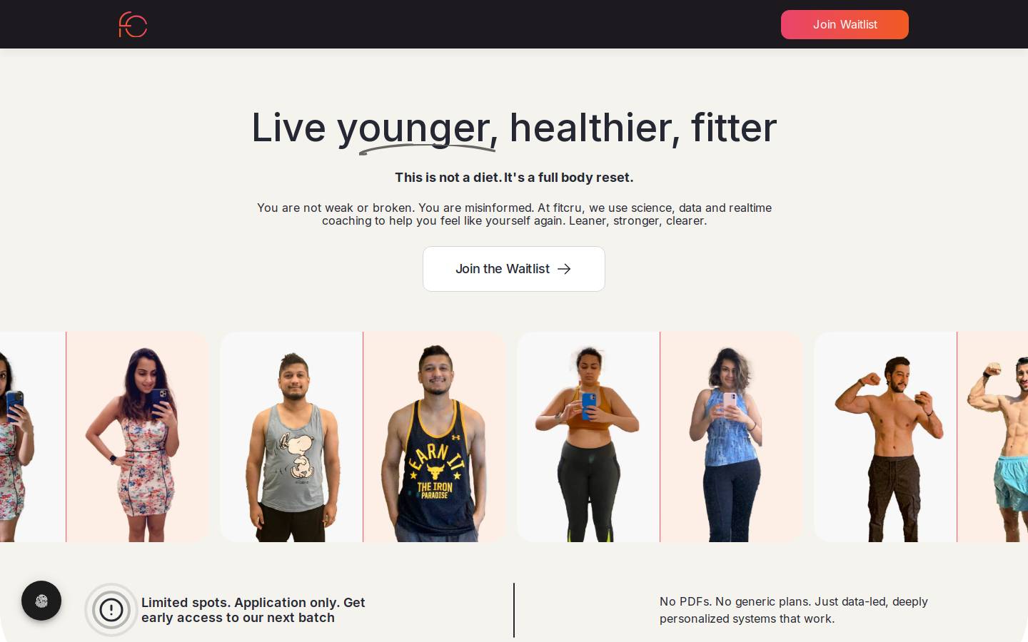 fitcru.com homepage screenshot