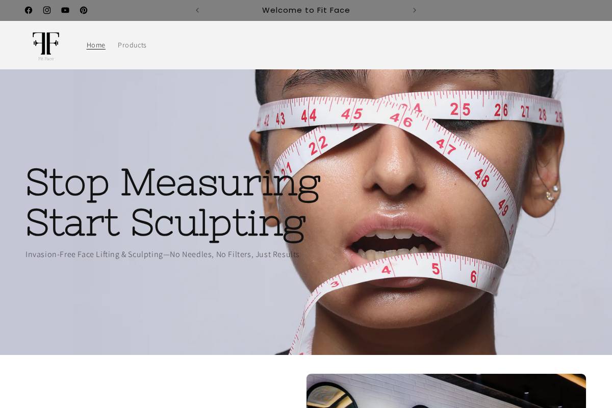 fitface.in homepage screenshot