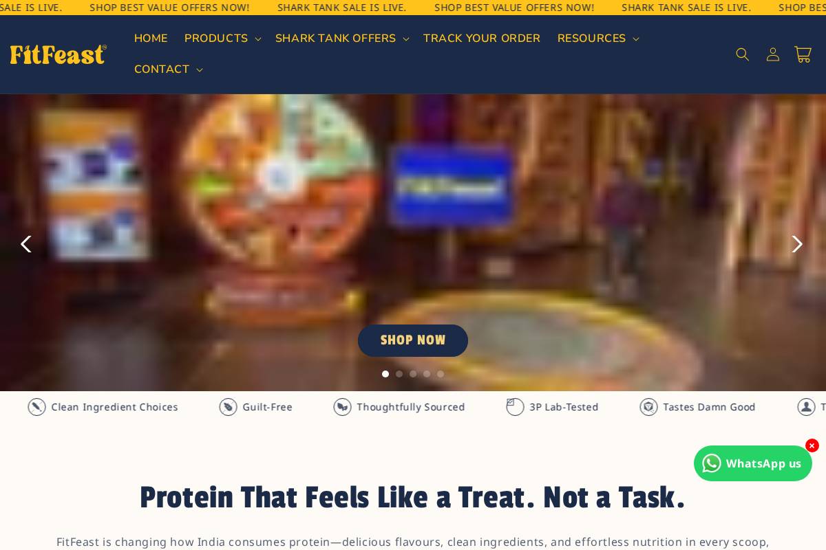 fitfeast.in homepage screenshot