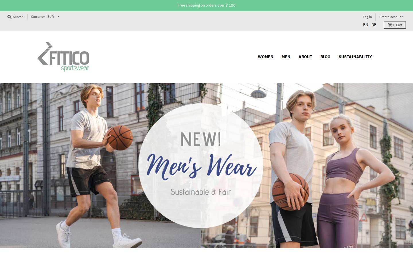 fitico-sportswear.com homepage screenshot
