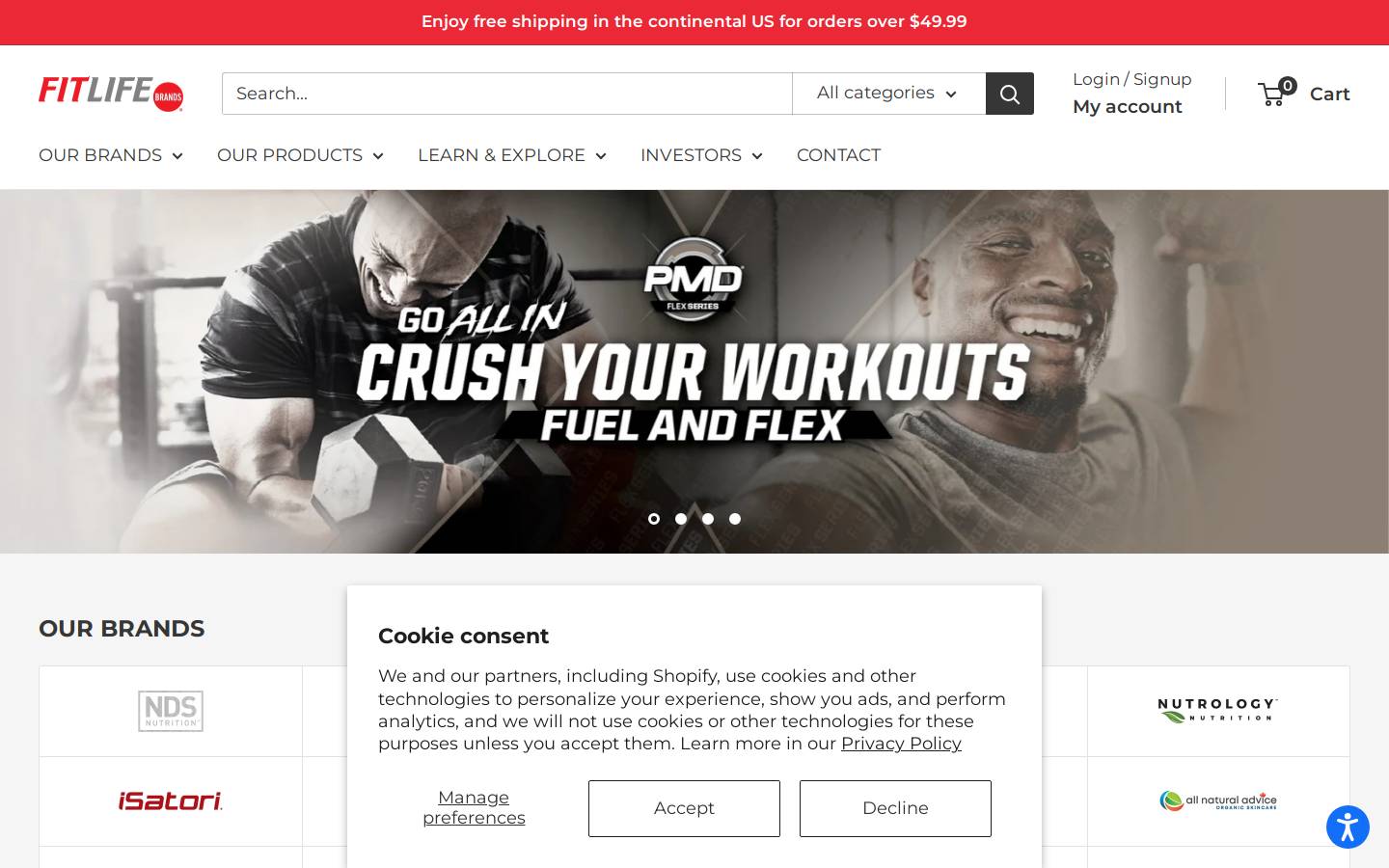 fitlifebrands.com homepage screenshot