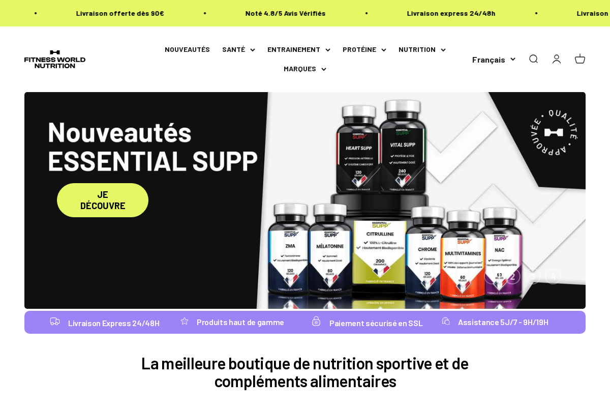 fitness-world-nutrition.com homepage screenshot