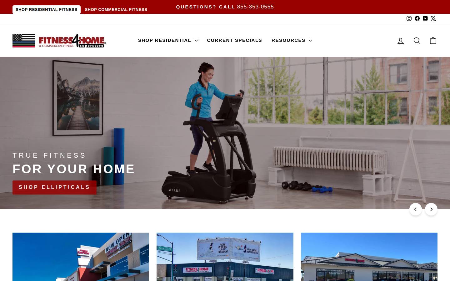 Fitness4home homepage screenshot