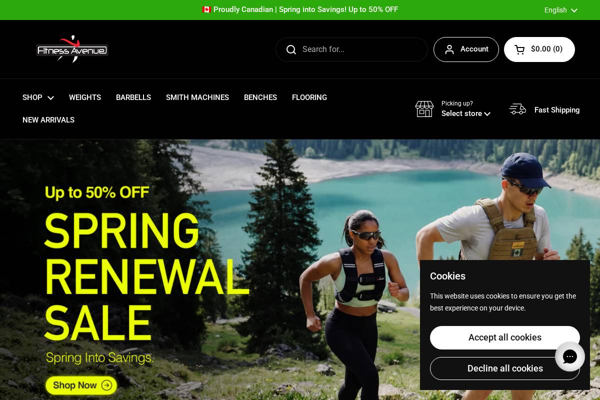 Fitness Avenue homepage screenshot