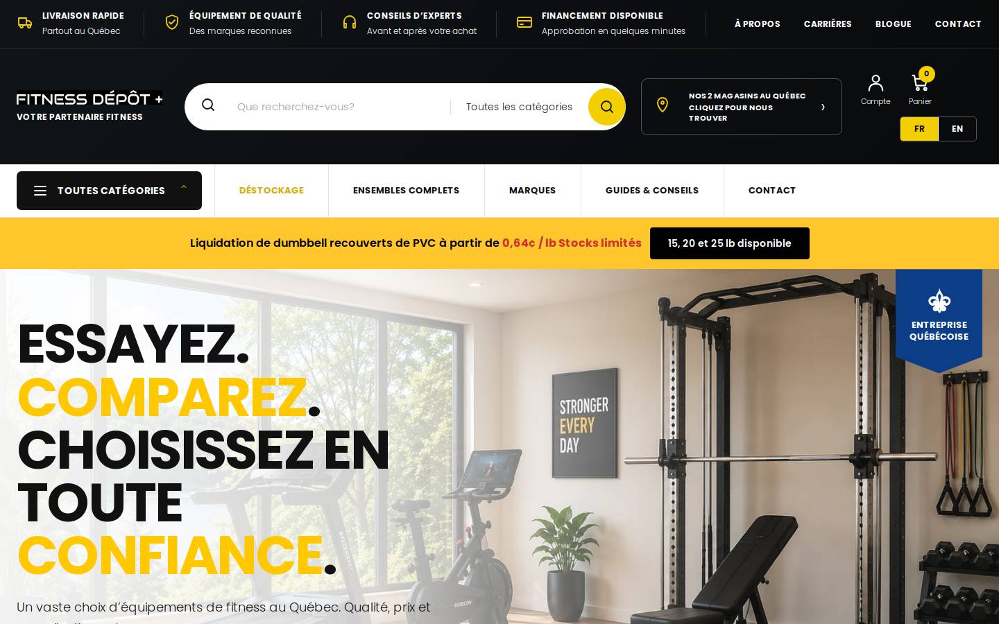 fitnessdepotplus.com homepage screenshot