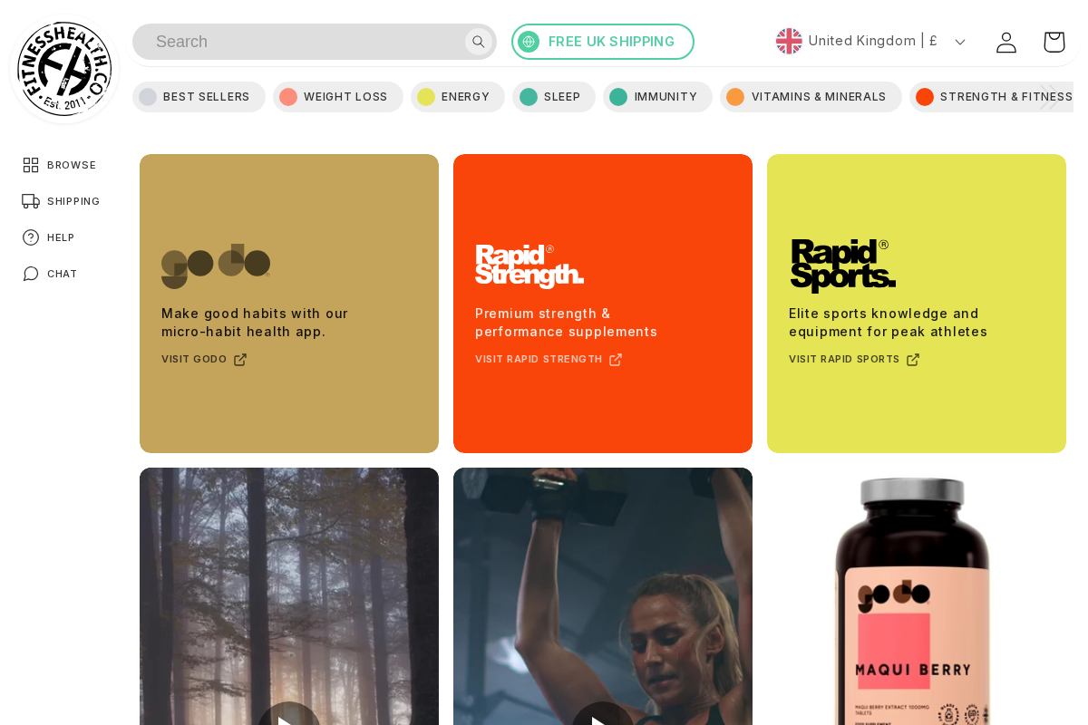 Fitness Health homepage screenshot