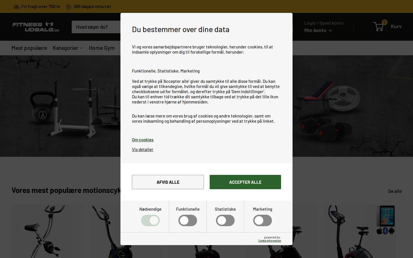 Fitnessudsalg homepage screenshot