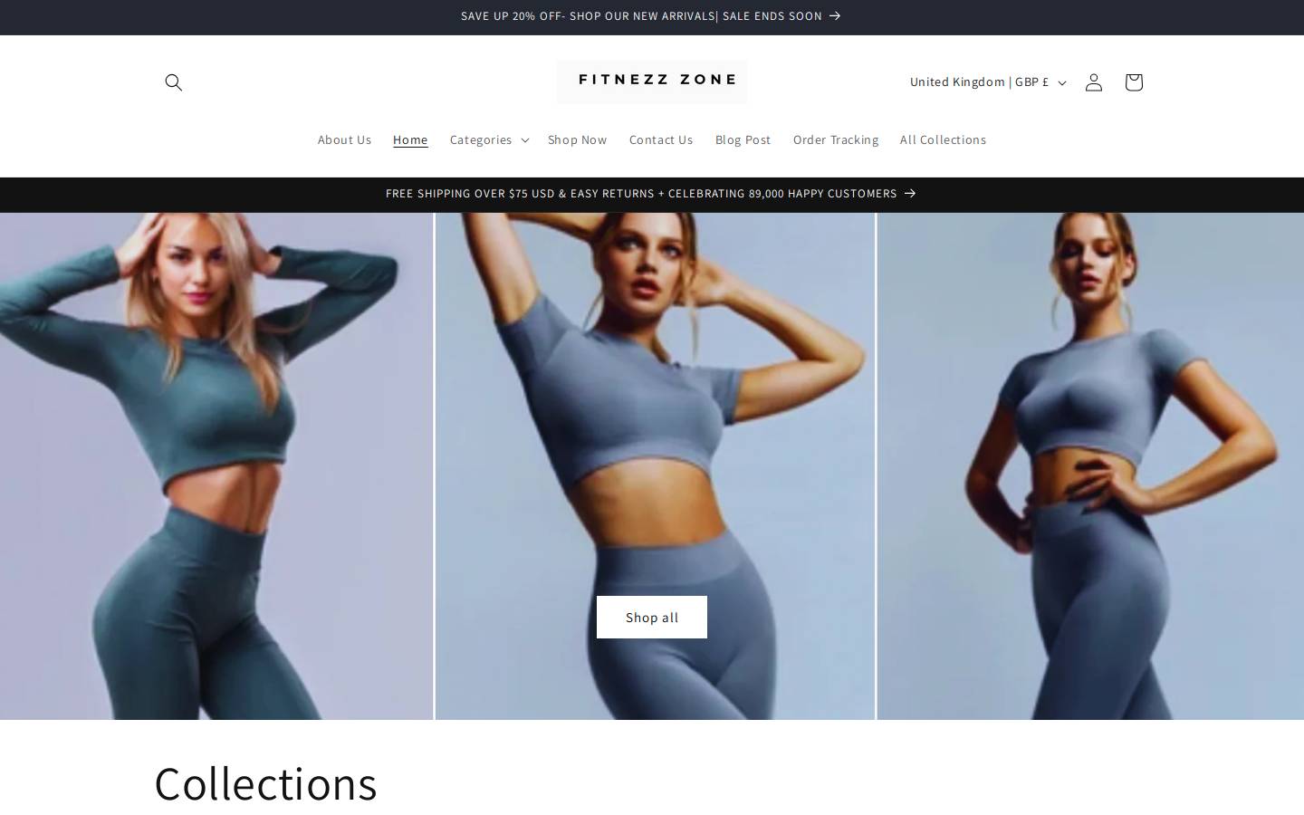 fitnezzzone.com homepage screenshot