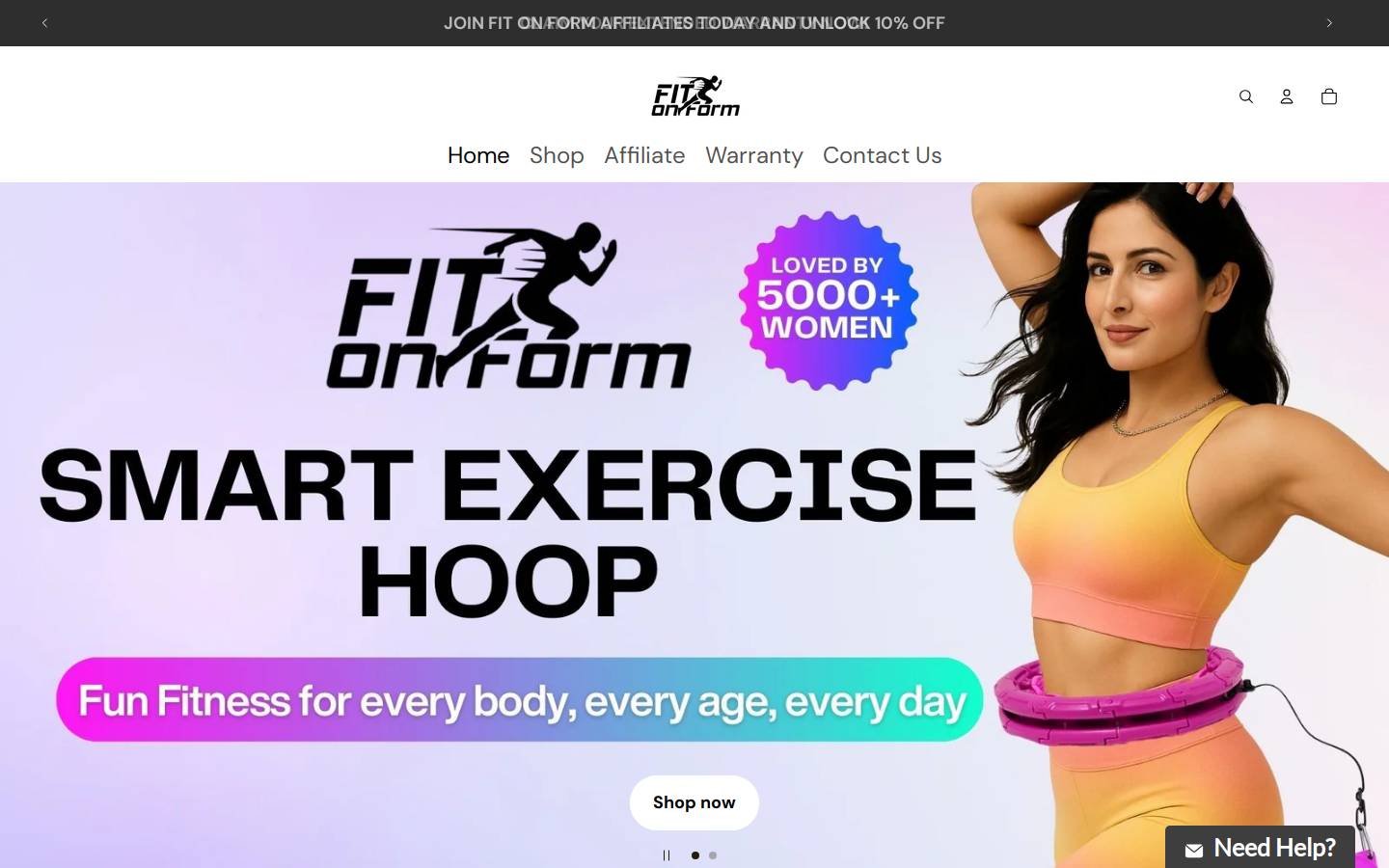 fitonform.com homepage screenshot