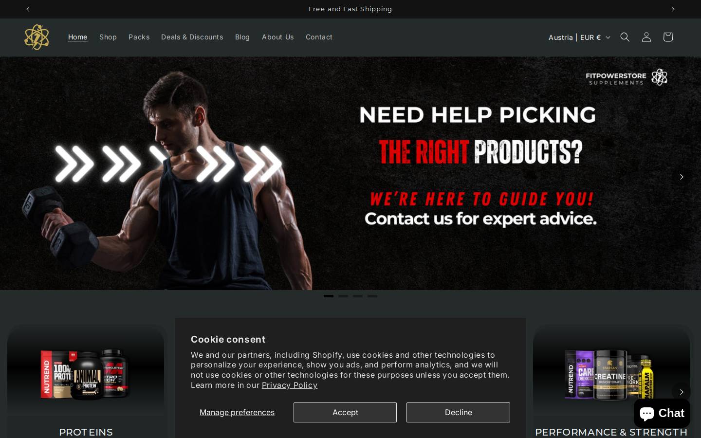 fitpowerstore.com homepage screenshot