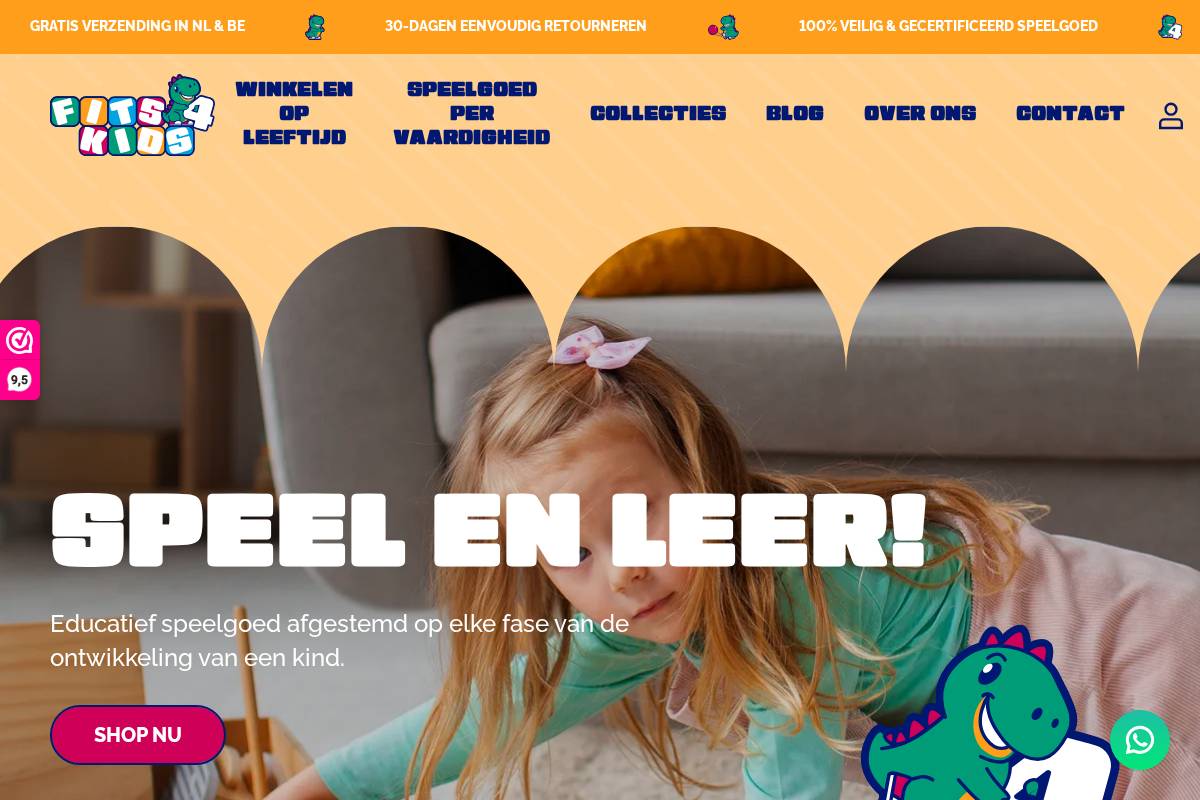 Fits4kids homepage screenshot