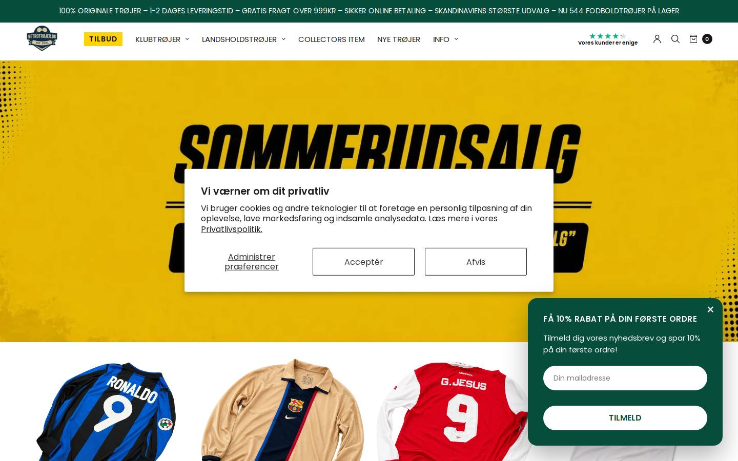 Retrotrøjer homepage screenshot
