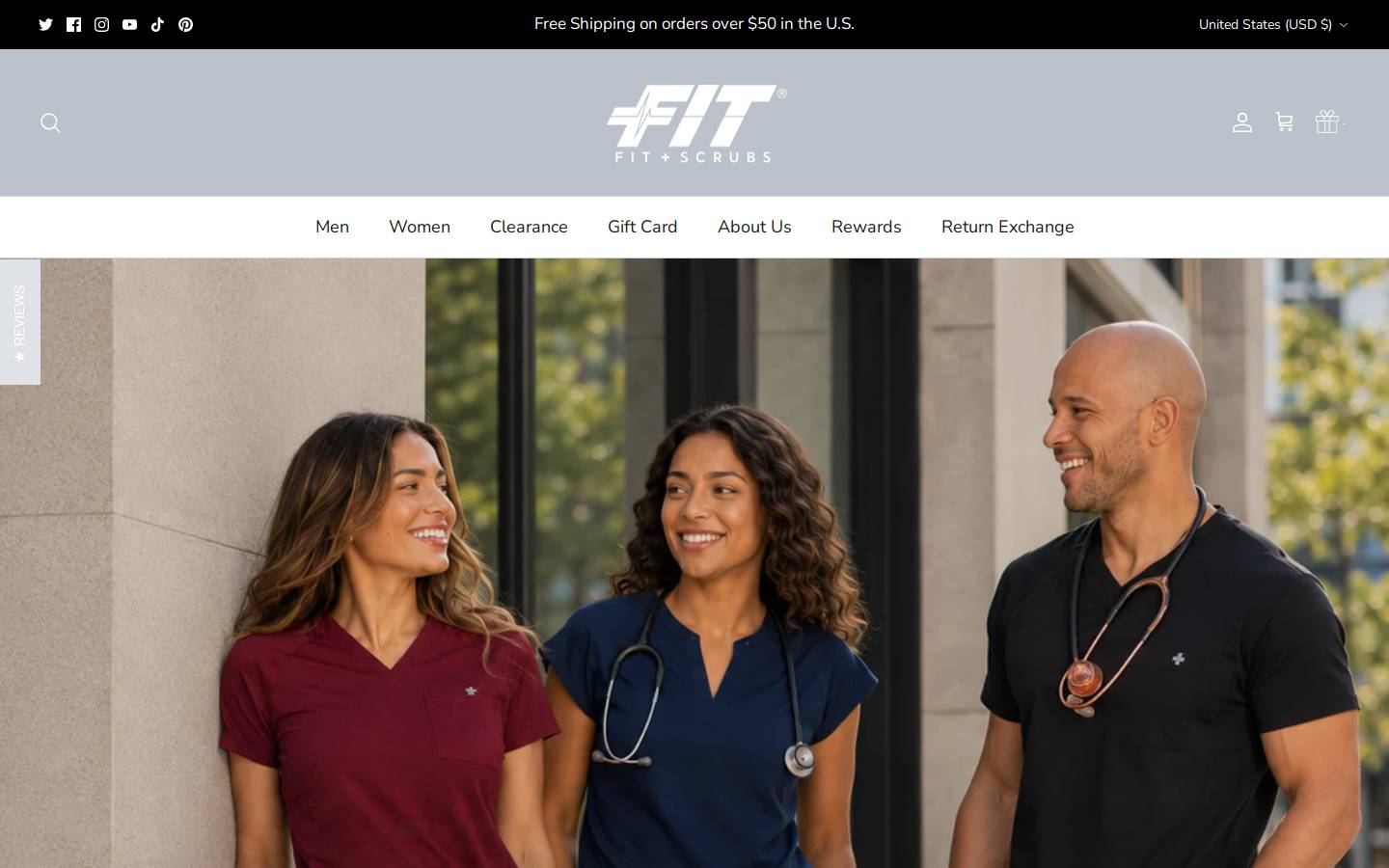 fitscrubs.com homepage screenshot